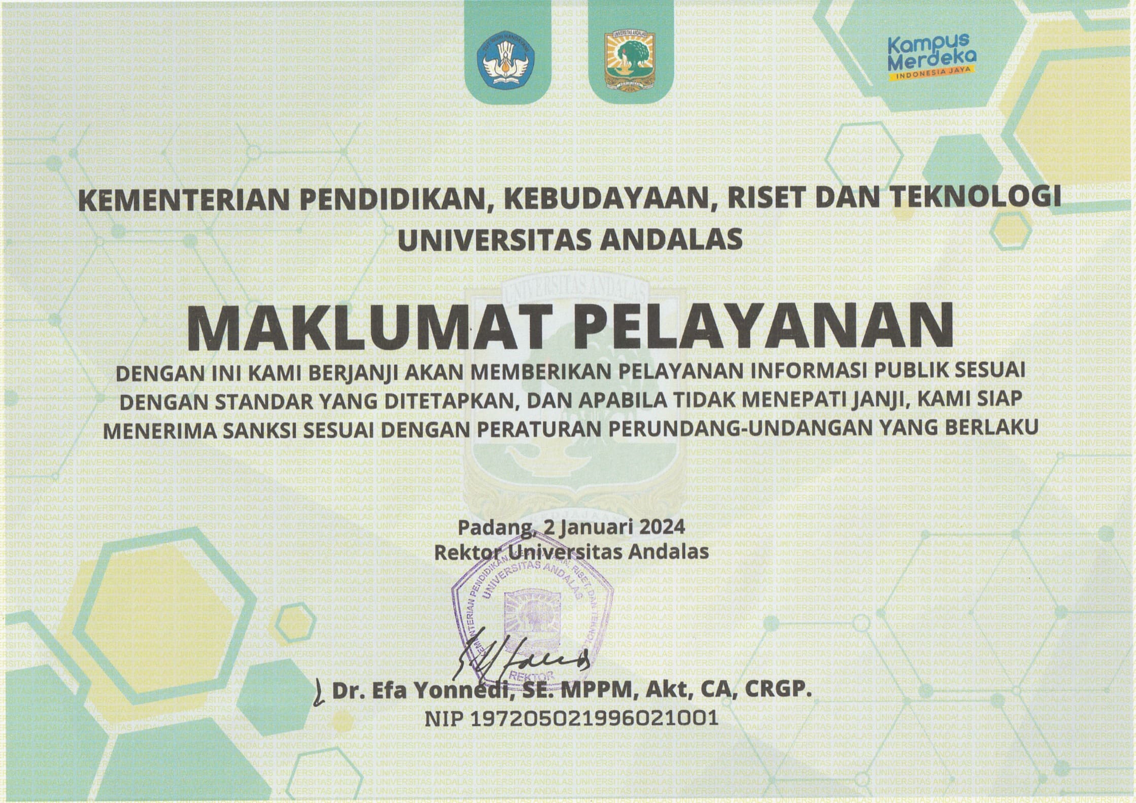 Maklumat Pelayanan